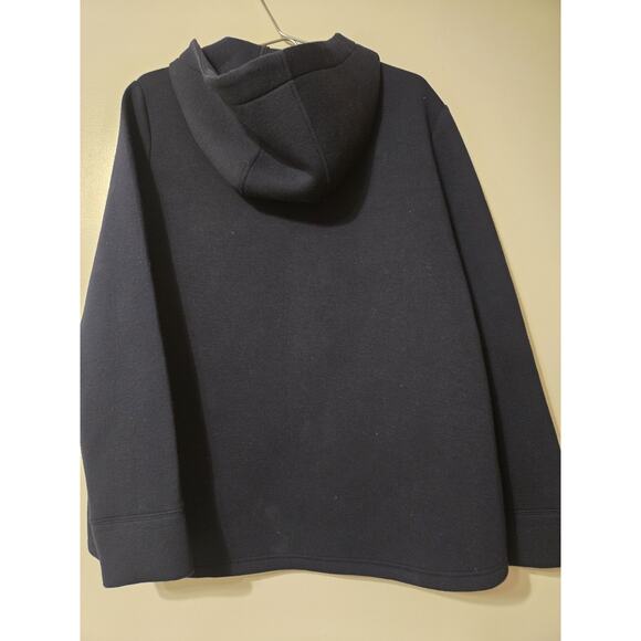 Betsey Johnson Performance Full Zip Asymmetrical Scuba Hoodie Blue Workout Trave - Picture 2 of 5